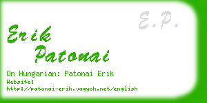 erik patonai business card